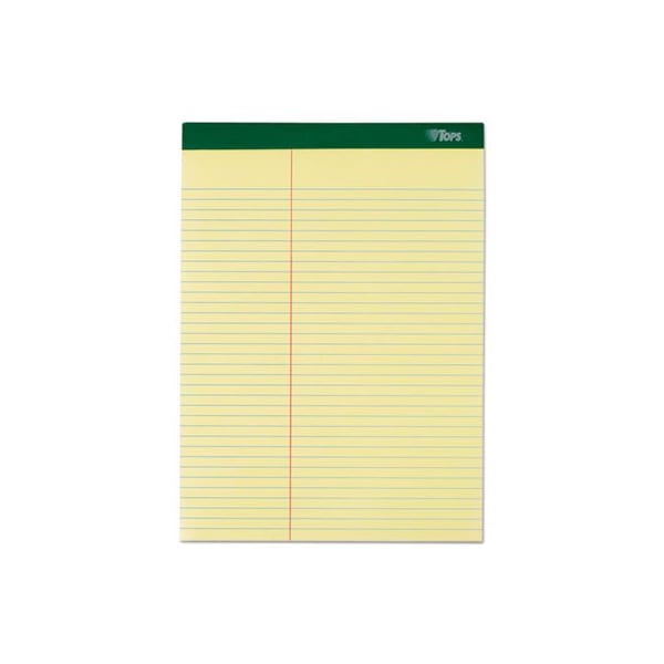 Tops Business Forms TOPS, DOUBLE DOCKET RULED PADS, PITMAN RULE, 8.5 X 11.75, CANARY, 6PK 63396 - main